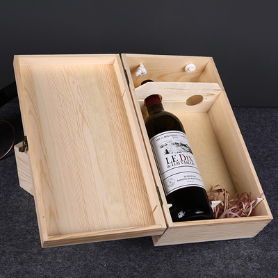 高檔紅酒木盒紅酒盒葡萄酒包裝盒子雙支木箱木質(zhì)禮盒2只裝松木盒