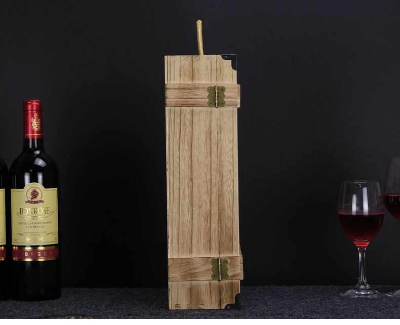 紅酒盒雙支裝復(fù)古禮盒通用定實(shí)木質(zhì)制作紅酒木盒紅酒包裝盒