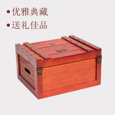 紅酒盒木盒子六支木箱包裝禮盒6支裝實(shí)木紅酒盒子紅酒箱葡萄酒盒